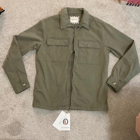 Denim & Flower Mens Shacket M Sage - Picture 2 of 13